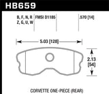 Hawk 06-13 Chevrolet Corvette Z06 DTC-30 Race Rear Brake Pads (One Piece) Hawk Performance Brake Pads - Racing  AXOPROS
