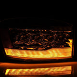 AlphaRex 06-08 Dodge Ram 1500HD NOVA LED Proj Headlights Plank Style Blk w/Seq Signal/DRL/Amber LED AlphaRex Headlights  AXOPROS