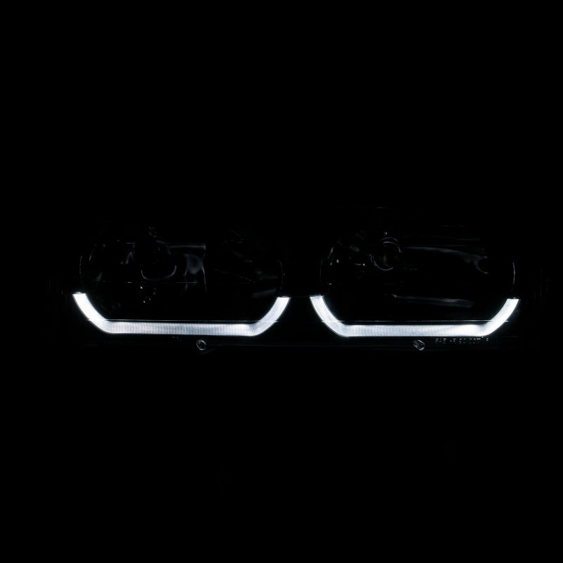 ANZO 1988-1998 Chevrolet C1500 Crystal Headlights Chrome w/ Low - Brow ANZO Headlights  AXOPROS