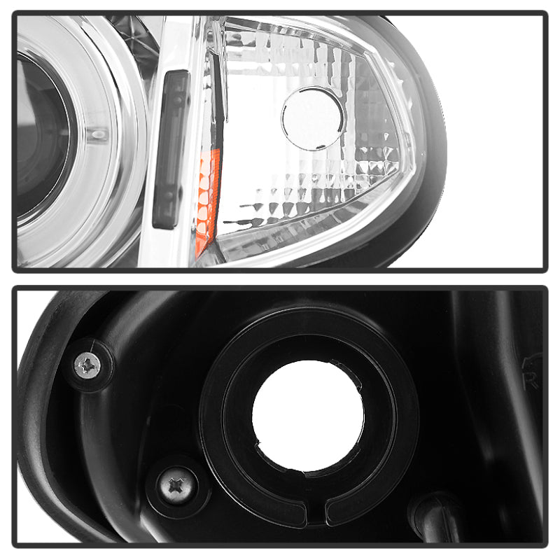 Spyder BMW E46 3-Series 02-05 4DR Projector Headlights 1PC LED Halo Chrm PRO-YD-BMWE4602-4D-AM-C SPYDER Headlights  AXOPROS