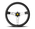 Momo Prototipo Steering Wheel 350 mm - Black Leather/White Stitch/Brshd Spokes MOMO Steering Wheels  AXOPROS