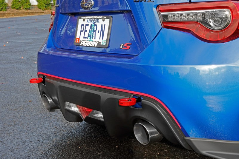 Perrin 13-20 & 2022 Subaru BRZ / 13-16 Scion FRS / 17-20 Toyota 86 Tow Hook Kit (Rear) - Red Perrin Performance Tow Hooks  AXOPROS