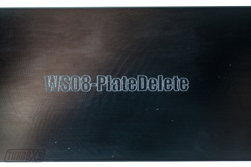 Turbo XS 08-14 Subaru WRX/STi Billet Aluminum License Plate Delete Black Machined WRX Logo Turbo XS License Plate Relocation  AXOPROS