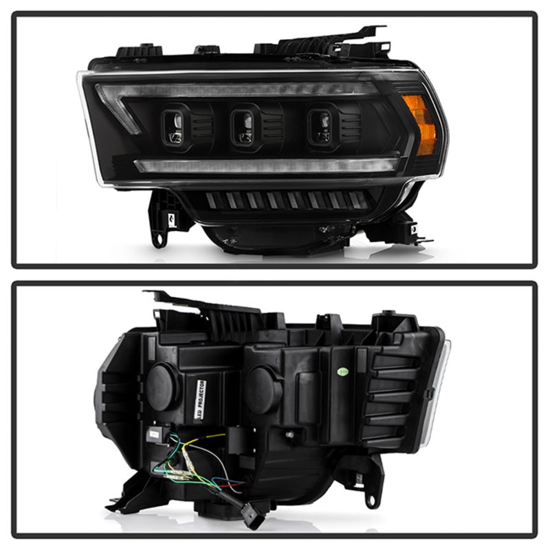Spyder 19-22 Dodge Ram 2500/3500 (Halogen Model Only) Proj. Headlights (PRO-YD-DR19HDHALAP-SEQ-BK) SPYDER Headlights  AXOPROS