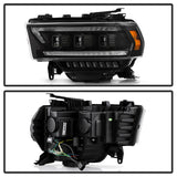 Spyder 19-22 Dodge Ram 2500/3500 (Halogen Model Only) Proj. Headlights (PRO-YD-DR19HDHALAP-SEQ-BK) SPYDER Headlights  AXOPROS