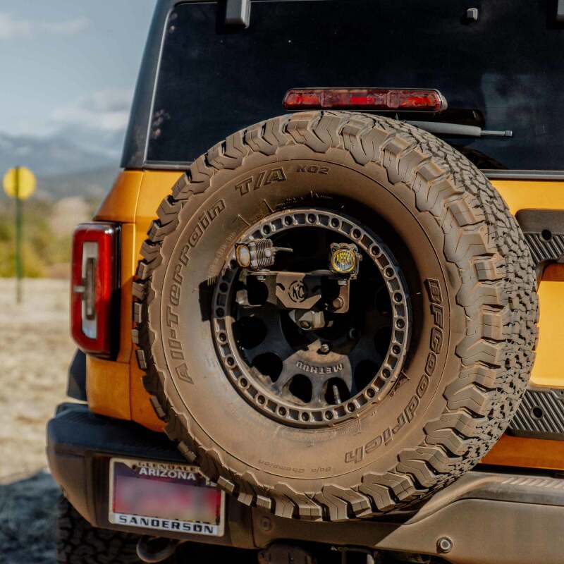 KC HiLiTES 2018+ Jeep Wrangler JL / 2021+ Ford Bronco Raptor Spare Tire Carrier Light Mount KC HiLiTES Light Mounts  AXOPROS