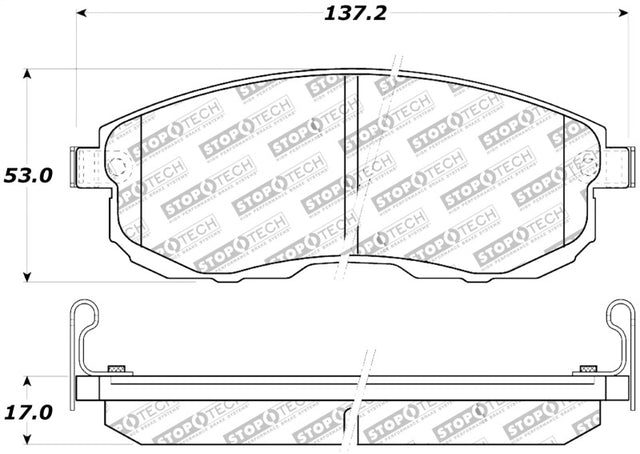 StopTech Performance 02-05 Infiniti G35 / 07-09 Nissan Altima/Sentra / 6/02-05 350Z Front Brake Pa Stoptech Brake Pads - Performance  AXOPROS