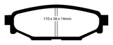 EBC 12+ Subaru BRZ 2.0 (solid rear rotors) Ultimax2 Rear Brake Pads EBC Brake Pads - OE  AXOPROS