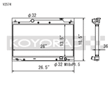 Koyo 02-05 Honda Civic Si 2.0L EP3 (MT) Radiator Koyo Radiators  AXOPROS