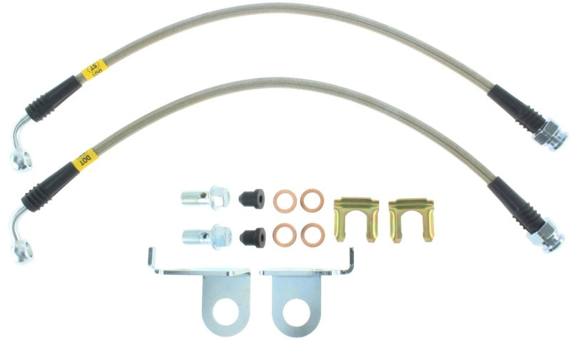 StopTech Stainless Steel Front Brake Lines 2015 Ford Mustang GT w/ Performance Package Stoptech Brake Line Kits  AXOPROS