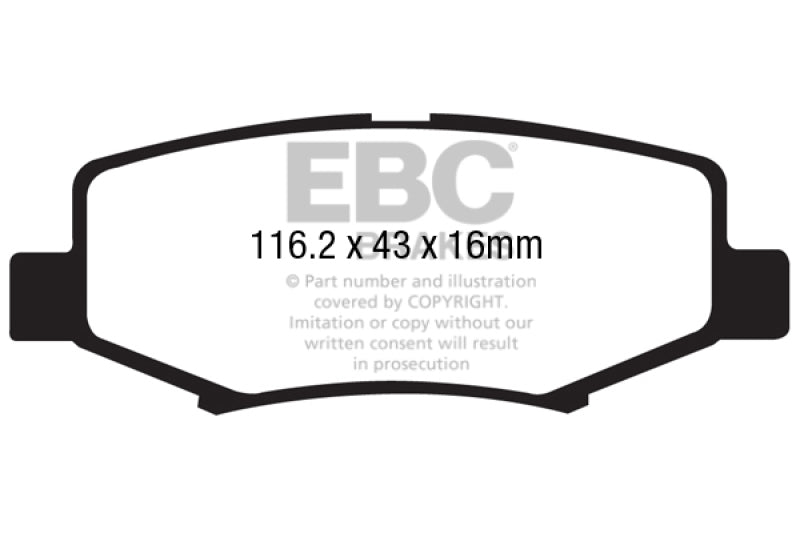 EBC 06-11 Dodge Nitro 3.7 Yellowstuff Rear Brake Pads EBC Brake Pads - Performance  AXOPROS