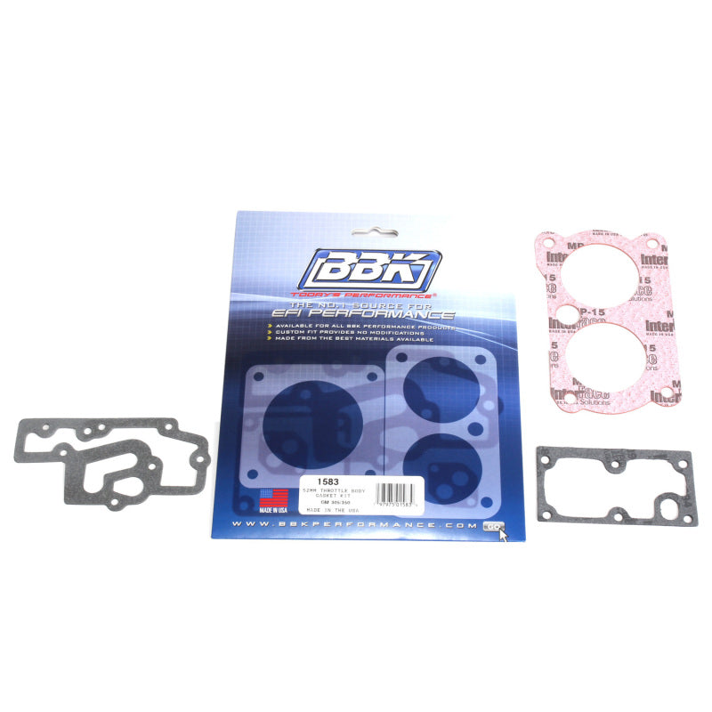 BBK BBK 85-97 GM 305350 LT1 Twin 52mm Throttle Body Gasket Kit Air Intake Components aftermarket performance part