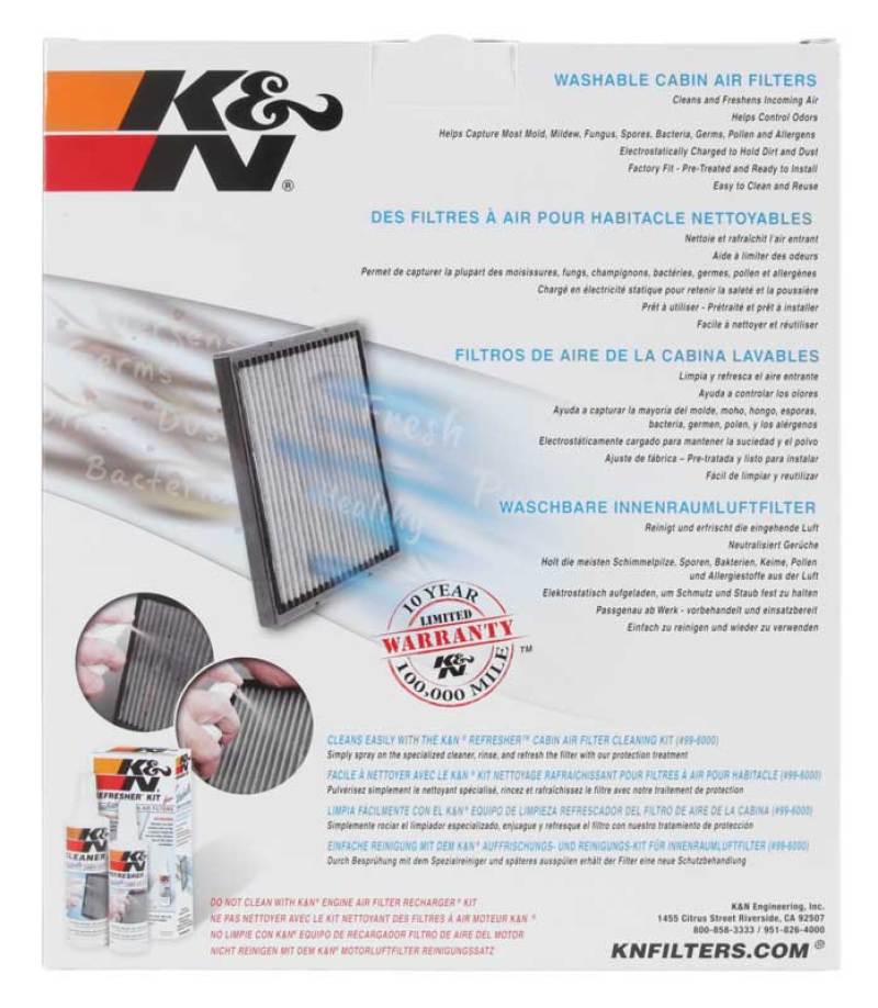 K&N 08-20 Dodge Grand Caravan 3.6L Cabin Air Filter K&N Engineering Cabin Air Filters  AXOPROS