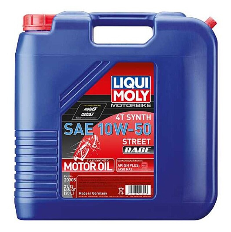 LIQUI MOLY 20L Motorbike 4T Synth SAE 10W50 Street Race LIQUI MOLY Motor Oils  AXOPROS