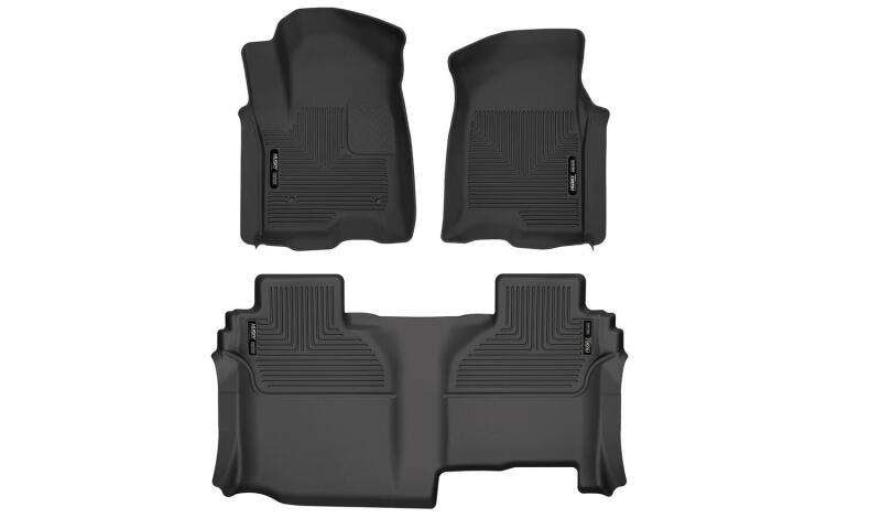 Husky Liners 19-24 Chevy Silverado1500/GMC Sierra1500 X-Act Front + 2nd Seat Floor Liner Set-Black Husky Liners Floor Mats - Rubber  AXOPROS