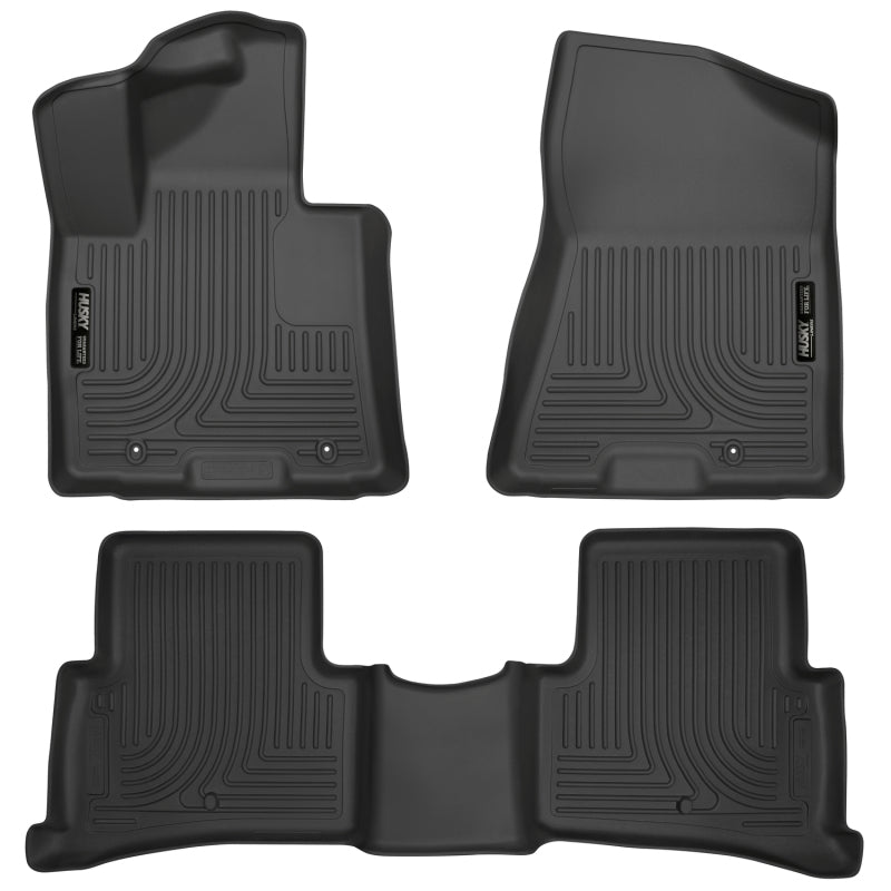 Husky Liners 2017 Kia Sportage Weatherbeater Front and Second Row Black Floor Liners Husky Liners Floor Mats - Rubber  AXOPROS