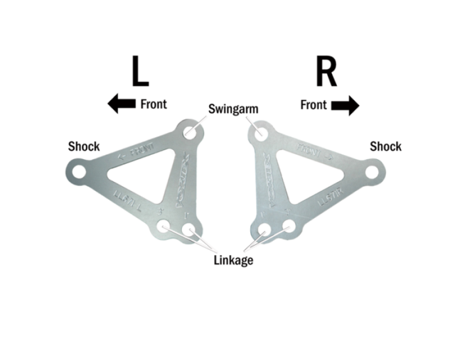 Vortex Racing Vortex Racing 99-01,03-05 Yamaha YZF-R6,06-09 YZF-R6 S Lowering Link Kit- Silver Lowering Springs aftermarket performance part