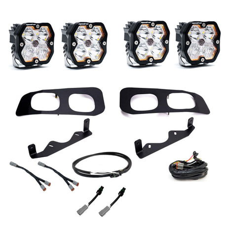 Baja Designs Baja Designs 2023+ Ford SD Squadron Sport 2.0 Dual Fog Pocket Kit Upfitter (Multi Patterns) - Clear Fog Lights aftermarket performance part