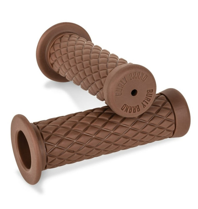 Burly Brand Rubber Diamondback Grips 7/8in - Brown Burly Brand Grips  AXOPROS