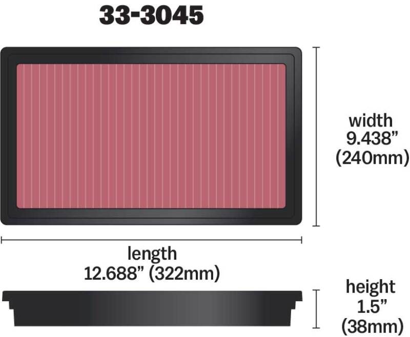 K&N 2016 TOYOTA HILUX REVO 2.8L L4 DSL Drop In Air Filter K&N Engineering Air Filters - Drop In  AXOPROS