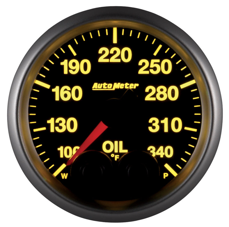 Autometer Elite 52mm 100-340 Deg F Oil Temp Peak & Warn w/ Electronic Control Gauge AutoMeter Gauges  AXOPROS