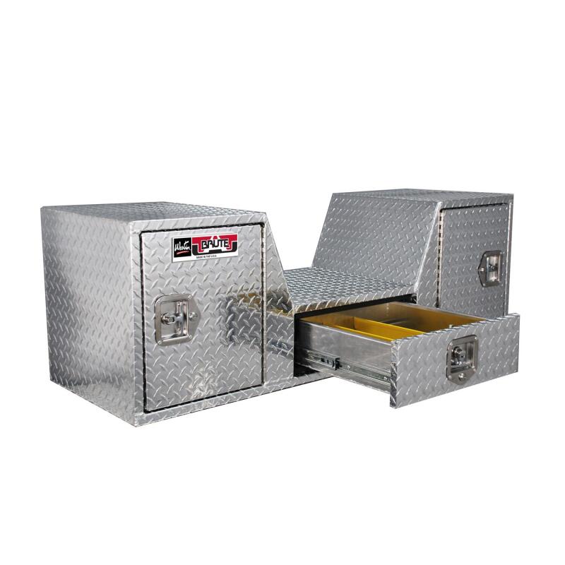 Westin/Brute V Shape Goose Neck 5th Wheel 57in Tailgate Box 1 Drawer/2 Swing Doors - Aluminum Westin Tool Storage  AXOPROS