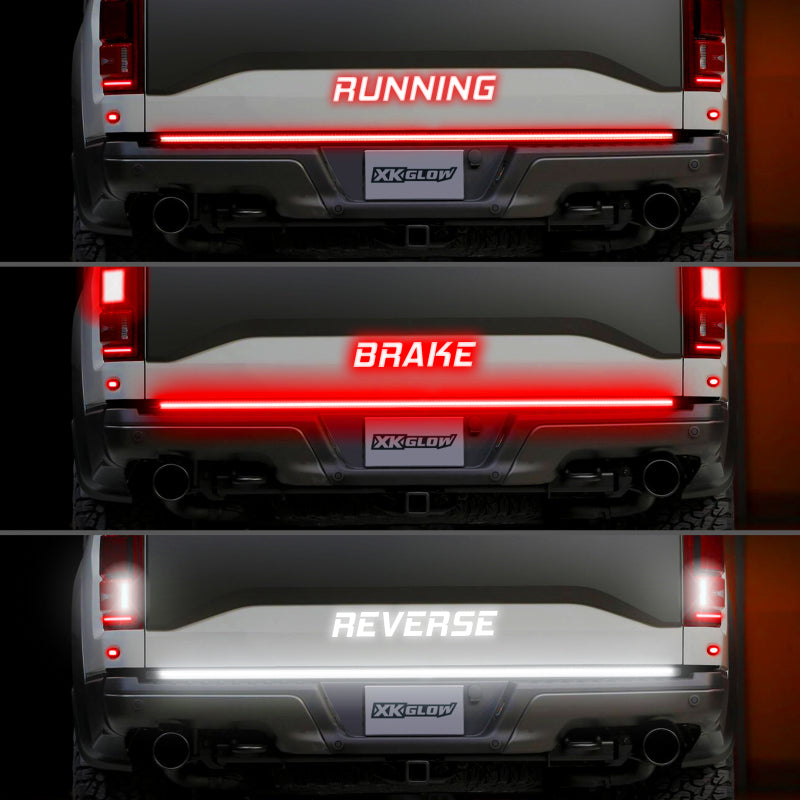 XK Glow Truck Tailgate Light w/ Chasing Turn Signal & Built-in Error Canceller - 3rd gen 48in XKGLOW Light Accessories and Wiring  AXOPROS