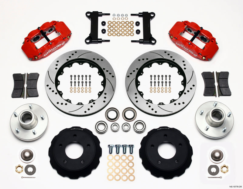 Wilwood Narrow Superlite 6R Front Hub Kit 14.00in Drill Red Chevy C-10 60-87 CPP Drop Spindle Wilwood Big Brake Kits  AXOPROS