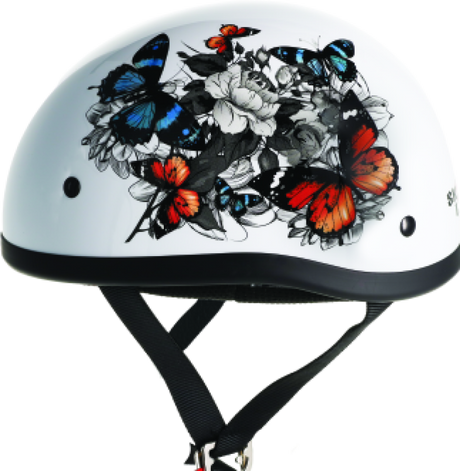 Skid Lids White Rose Original Helmet - Large Bikers Choice Helmets and Accessories  AXOPROS