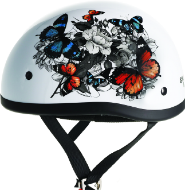 Skid Lids White Rose Original Helmet - Large Bikers Choice Helmets and Accessories  AXOPROS