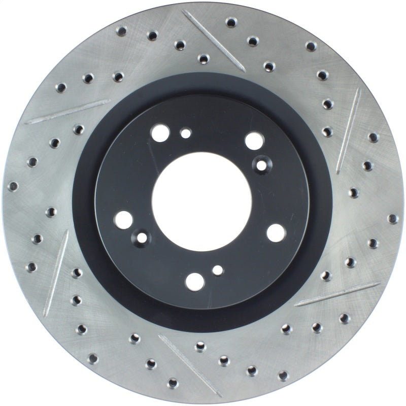 StopTech 00-09 S2000 Slotted & Drilled Left Front Rotor Stoptech Brake Rotors - Slot & Drilled  AXOPROS