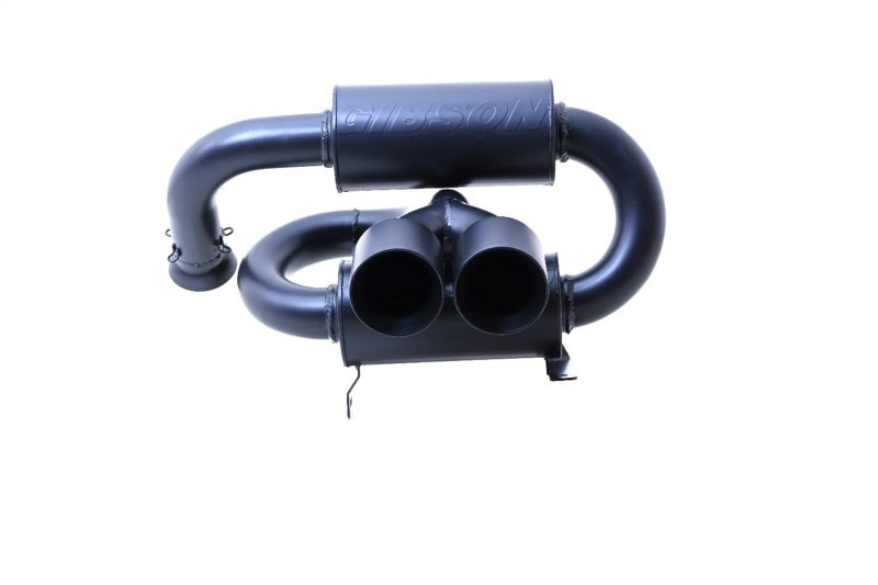 Gibson 2024 Cam-Am Maverick R 4in. T304 Stainless Round Dual Wall Slash-Cut Tip - Black Ceramic Gibson X Pipes  AXOPROS