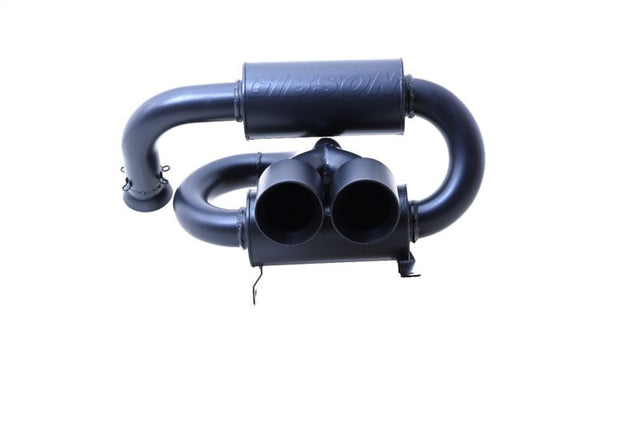 Gibson 2024 Cam-Am Maverick R 4in. T304 Stainless Round Dual Wall Slash-Cut Tip - Black Ceramic Gibson X Pipes  AXOPROS