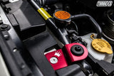 Turbo XS 15-16 Subaru WRX/STI Billet Aluminum Radiator Stay - Red Turbo XS Radiator Stays  AXOPROS