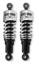 Burly Brand Dyna Shocks 10.5in - Chrome Burly Brand Shocks and Struts  AXOPROS