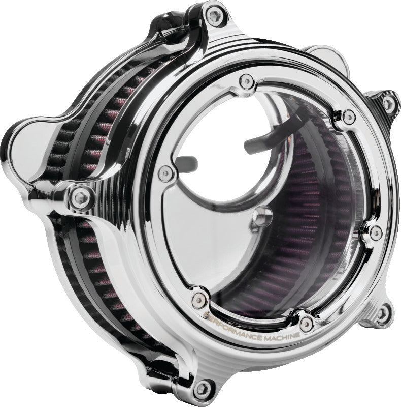 Performance Machine Vision Air Cleaner (W/ Bezel) - Chrome Performance Machine Air Filters - Direct Fit  AXOPROS