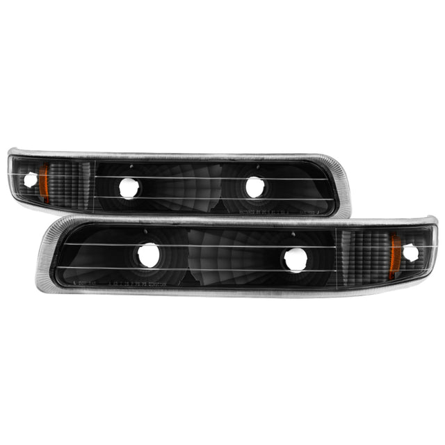 Xtune Chevy Silverado 99-02 Amber Reflector Bumper Lights Black CBL-JH-CS99-AM-BK SPYDER Sidemarkers & Indicators  AXOPROS