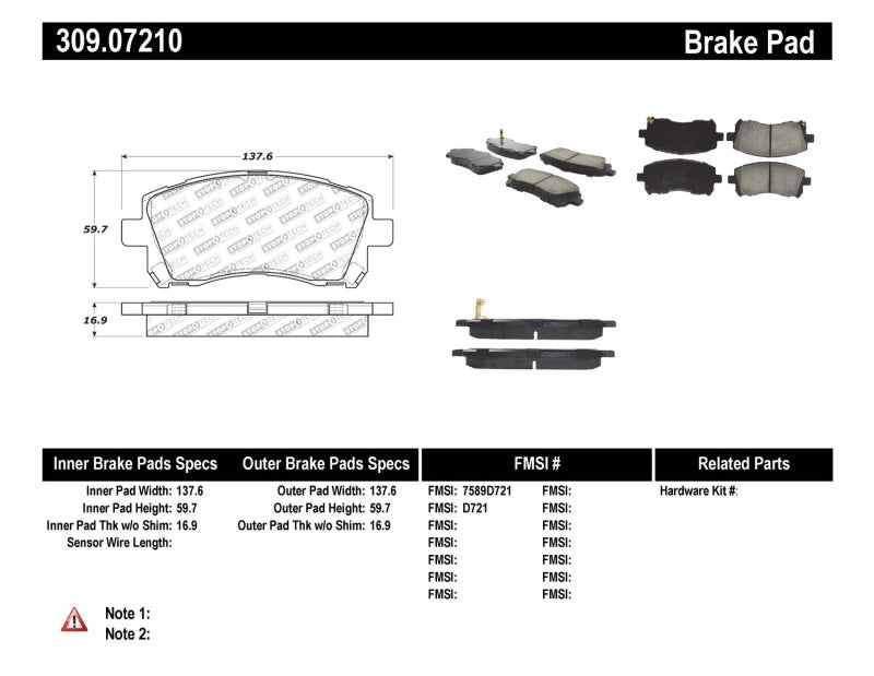 StopTech Performance 02-03 WRX Front Brake Pads Stoptech Brake Pads - Performance  AXOPROS