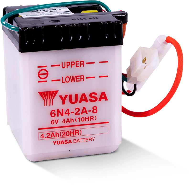 Yuasa 6N4-2A-8 Conventional 6-Volt Battery Yuasa Battery Batteries  AXOPROS