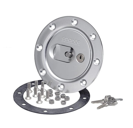 Sparco Fuel Cap Locking Brushed Alum SPARCO Fuel Caps  AXOPROS