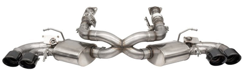 Corsa 2020-25 Corvette C8 3in Valved Cat-Back 4.5in Blk Quad Tips - Fits Factory Perf Exhaust w/ AFM CORSA Performance Catback  AXOPROS