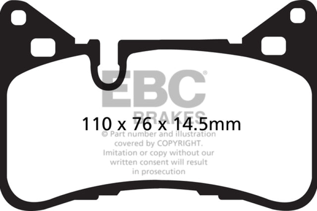 EBC 14 Mercedes-Benz C63 AMG (W204) 6.2 Redstuff Rear Brake Pads EBC Brake Pads - Performance  AXOPROS