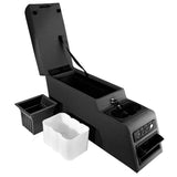 Rugged Ridge Ultimate Locking Console Black Denim 76-95 Jeep CJ&Wrangl Rugged Ridge Dash & Interior Trim  AXOPROS