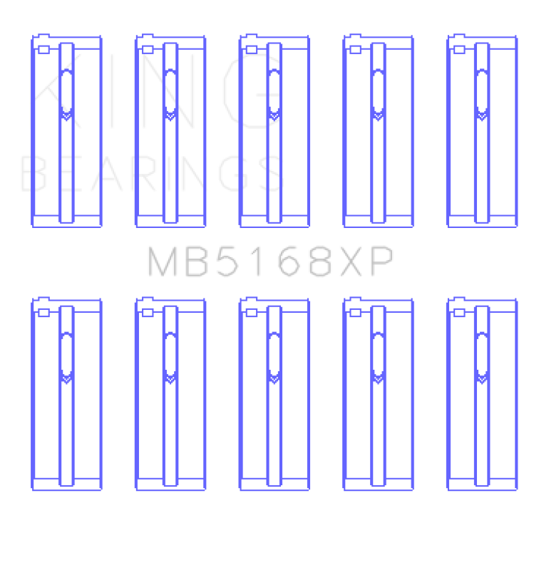 King Honda H22 50mm Journal Crankshaft Main Bearing Set - Size STDX King Engine Bearings Bearings  AXOPROS