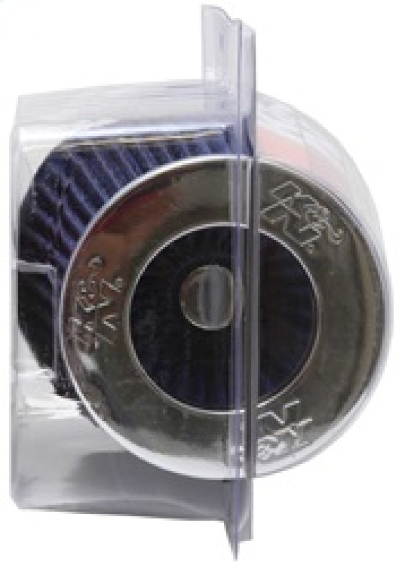 K&N Universal Air Filter Chrome Round Tapered Blue - 4in Flange ID x 1.125in Flange Length x 5.5in H K&N Engineering Air Filters - Universal Fit  AXOPROS