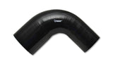 Vibrant 4 Ply Reinforced Silicone 90 degree Transition Elbow - 3in I.D. x 4in I.D. (BLACK) Vibrant Silicone Couplers & Hoses  AXOPROS