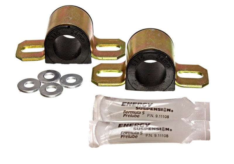 Energy Suspension 86-91 Mazda RX7 Black 24mm Front Sway Bar Bushings Energy Suspension Bushing Kits  AXOPROS