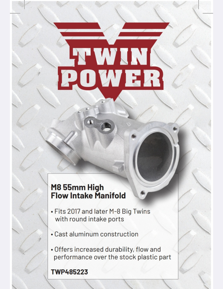 TwinPower Twin Power 55mm Aluminum High Flow Intake Manifold for 2017+ M8 Air Intake Components aftermarket performance part