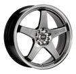Enkei EV5 17x7 4x100/114.3 45mm Offset 72.6 Bore Diameter Hyper Black w/ Machined Lip Wheel Enkei Wheels - Cast  AXOPROS