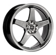 Enkei EV5 17x7 4x100/108 45mm Offset 72.6 Bolt Diameter Hyper Black w/ Machined Lip Wheel Enkei Wheels - Cast  AXOPROS
